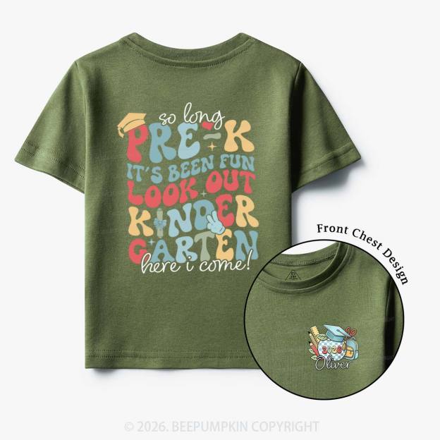 Personalized Name So Long Pre‑K Hello Kindergarten Toddler&Kid's Tees
