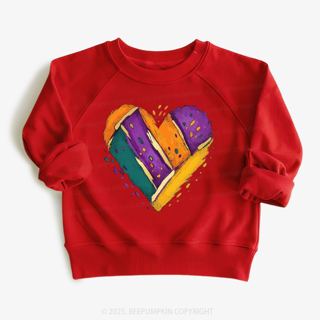 Mardi Gras Heart Kid's Sweatshirt