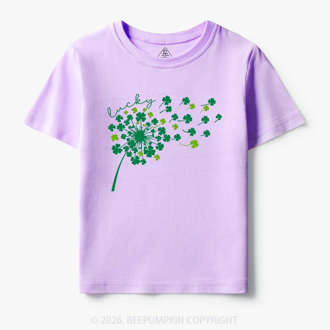 Dandelion Shamrock St. Patrick's Day Toddler&Kid's Tees Beepumpkin