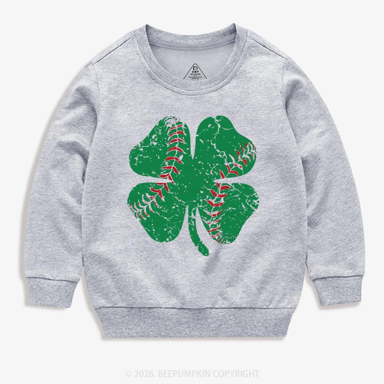 Baseball Shamrock St Patrick's Day Kid's Sweatshirt