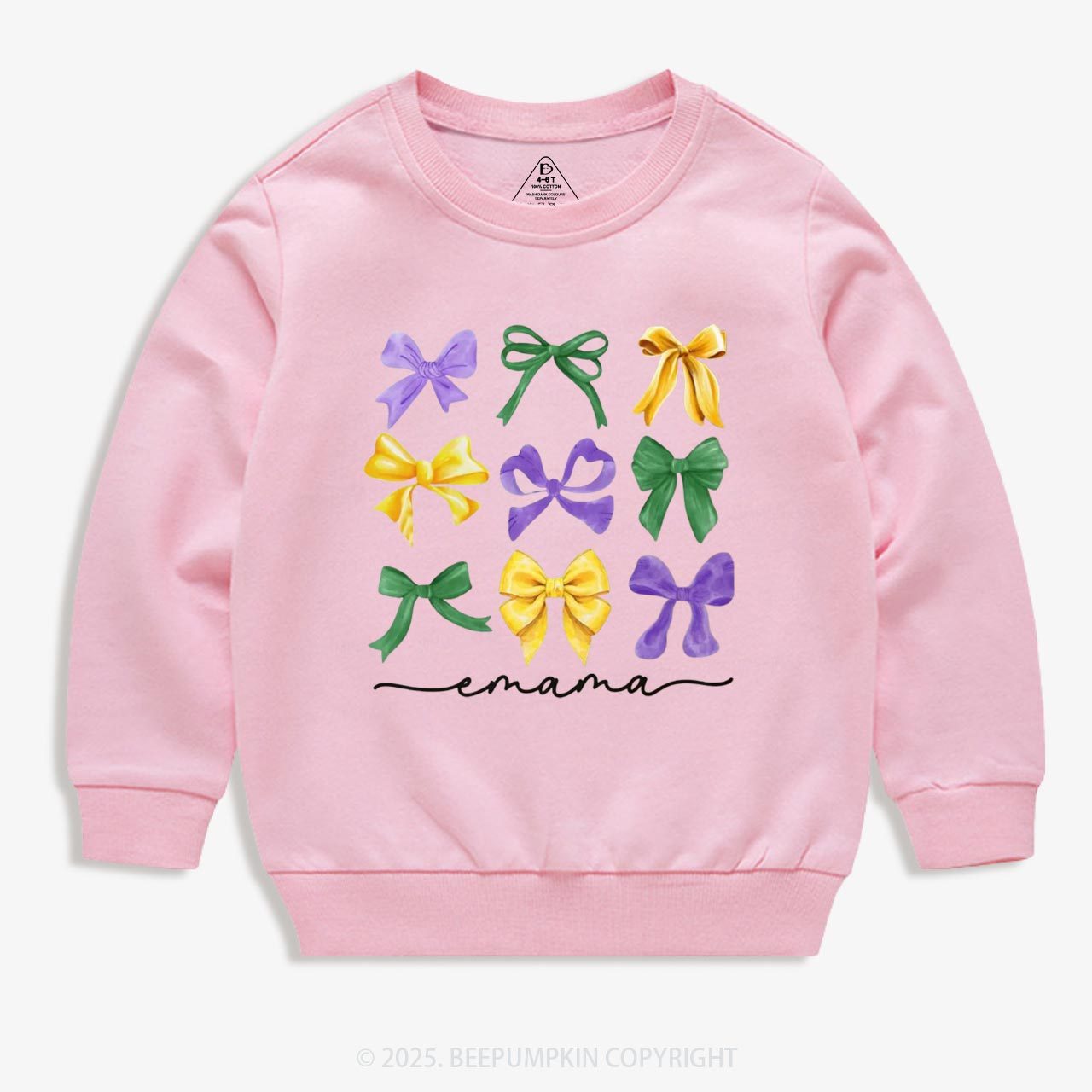 Personalized Carnival Bow Name Kid's Sweatshirt