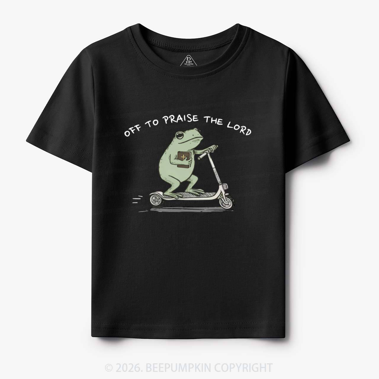 Frog Off To Praise The Lord Toddler&Kid's Tees