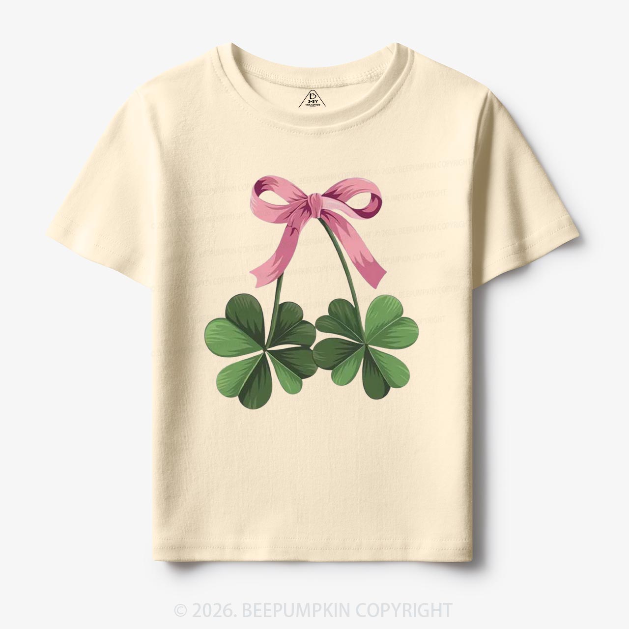 Lucky Shamrock Bow St Patrick's Day Toddler&Kid's Tees Beepumpkin