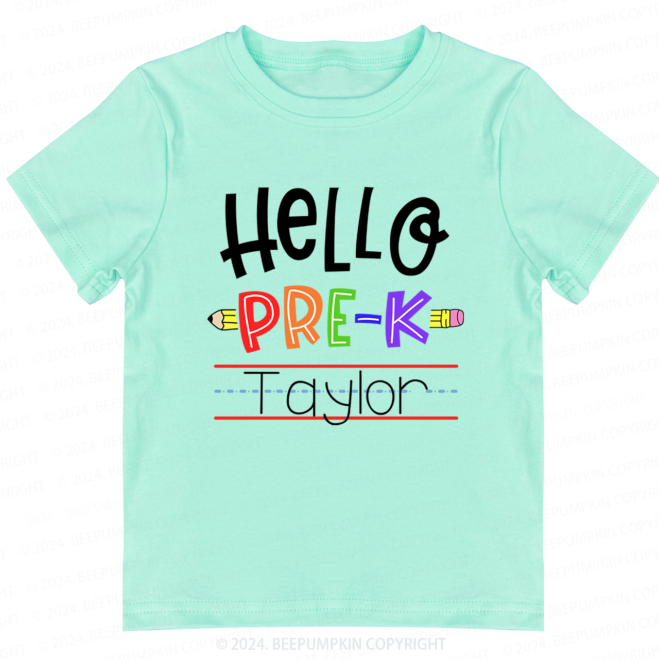 Personalized Hello Pre-k Shirt Back to School