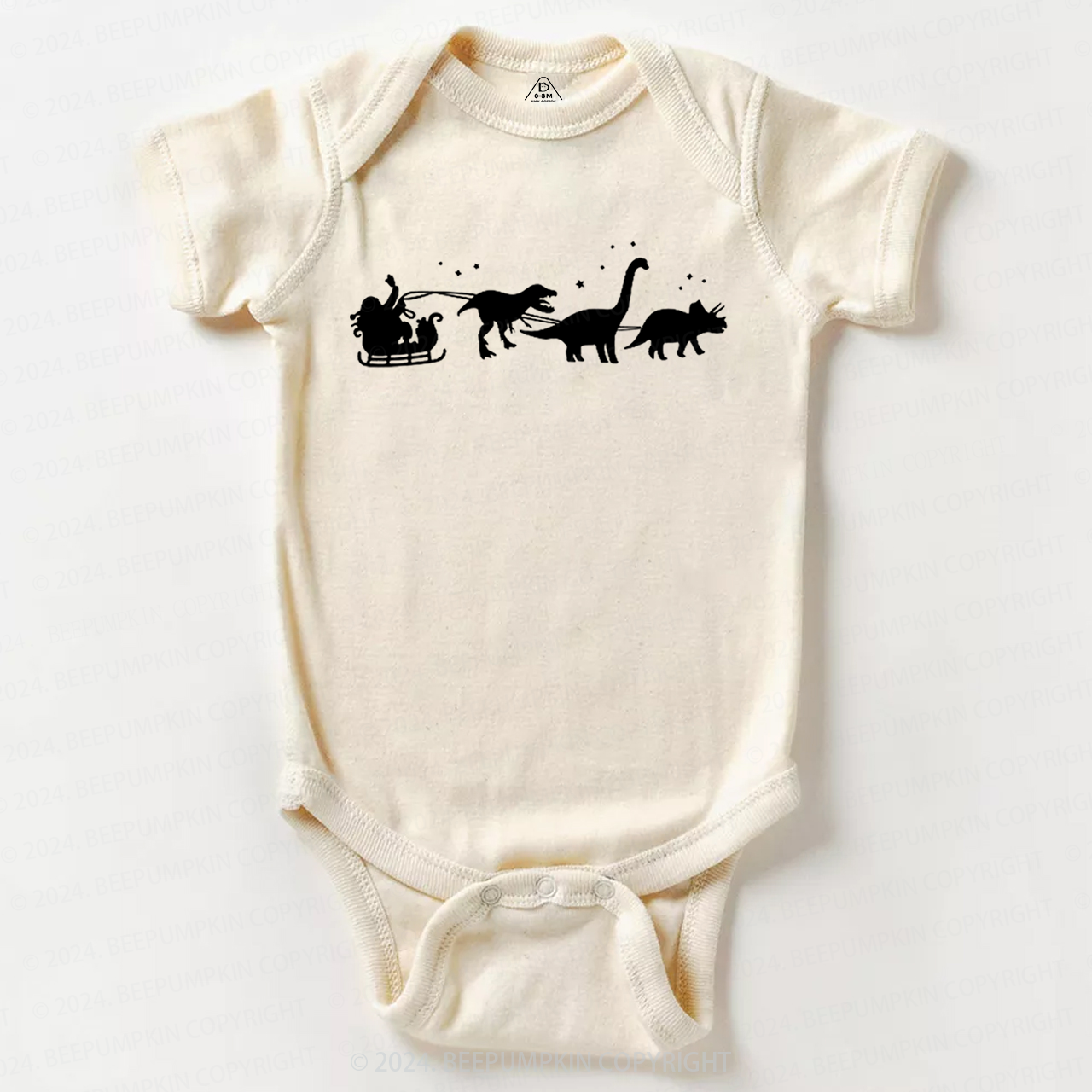 Christmas Dinosaur Elk  Baby Bodysuit
