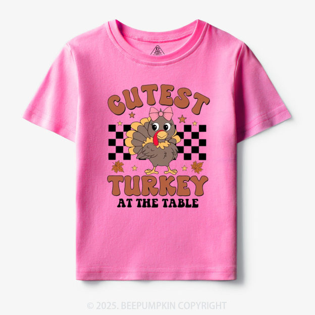 Coolest Turkey At The Table Thanksgiving Toddler&Kid's Tees Beepumpkin
