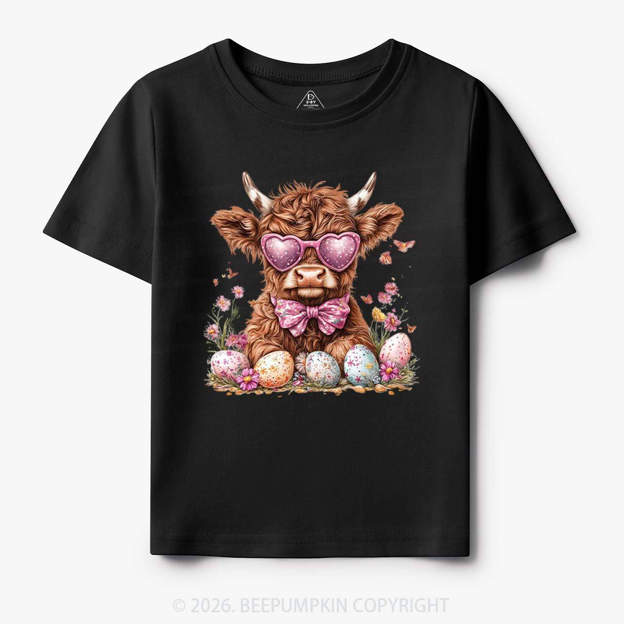 Easter Day Highland Cow Toddler&Kid's Tees