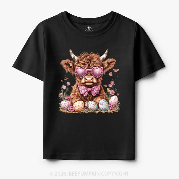 Easter Day Highland Cow Toddler&Kid's Tees