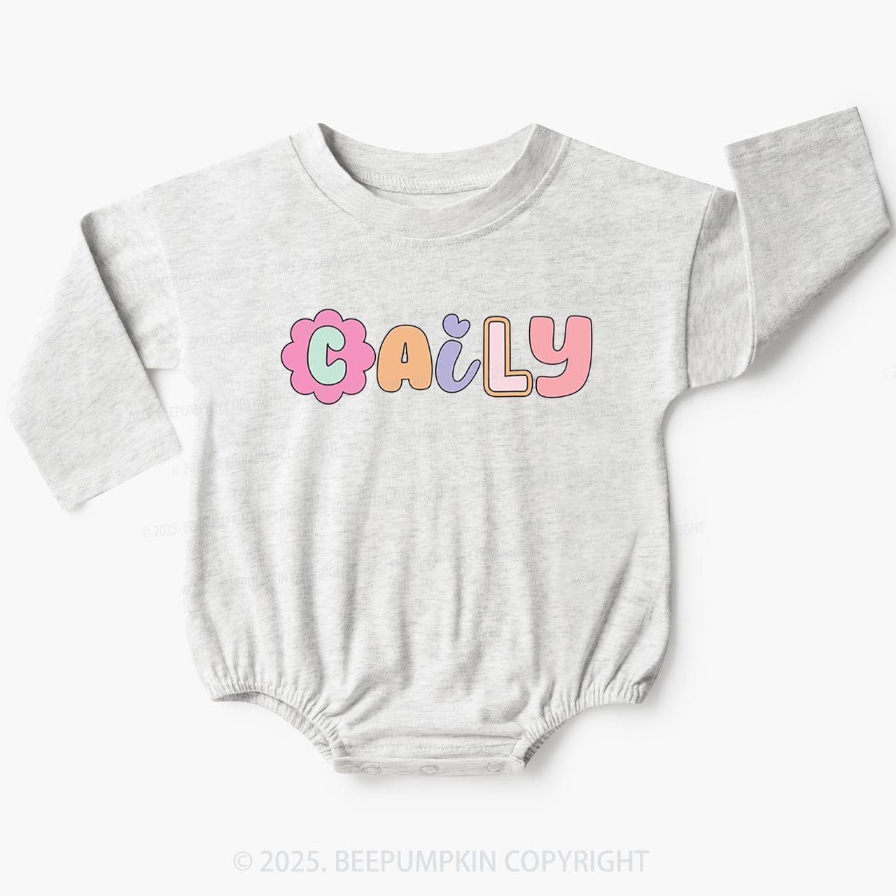Personalized Playful Letters Baby Bubble Romper Beepumpkin