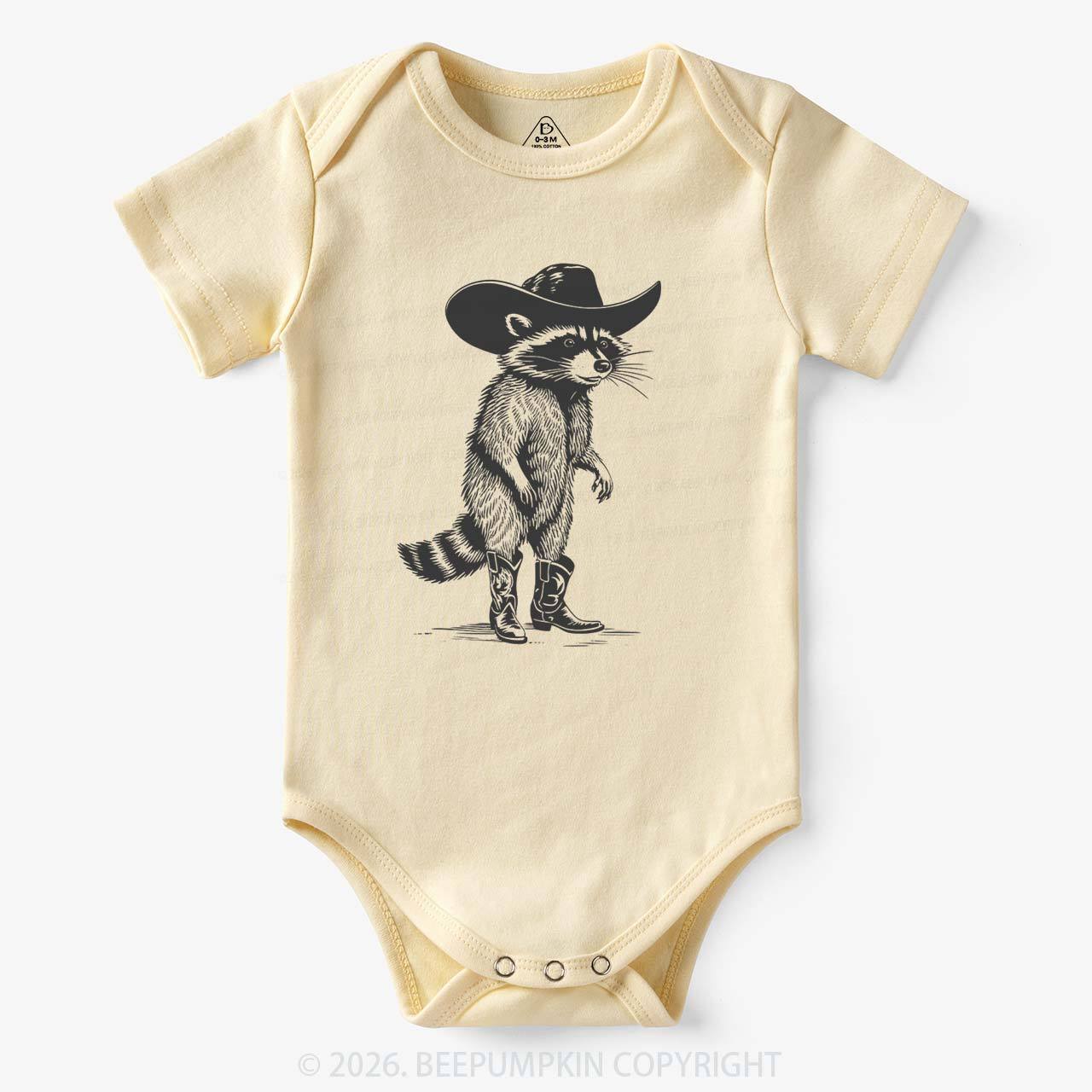 Funny Western Raccoon Cowboy Bodysuit