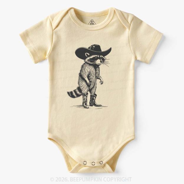 Funny Western Raccoon Cowboy Bodysuit