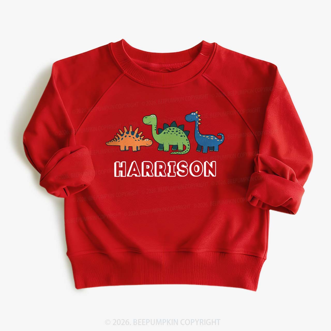 Personalized Cute Dinosaur Name Kid's Sweatshirt