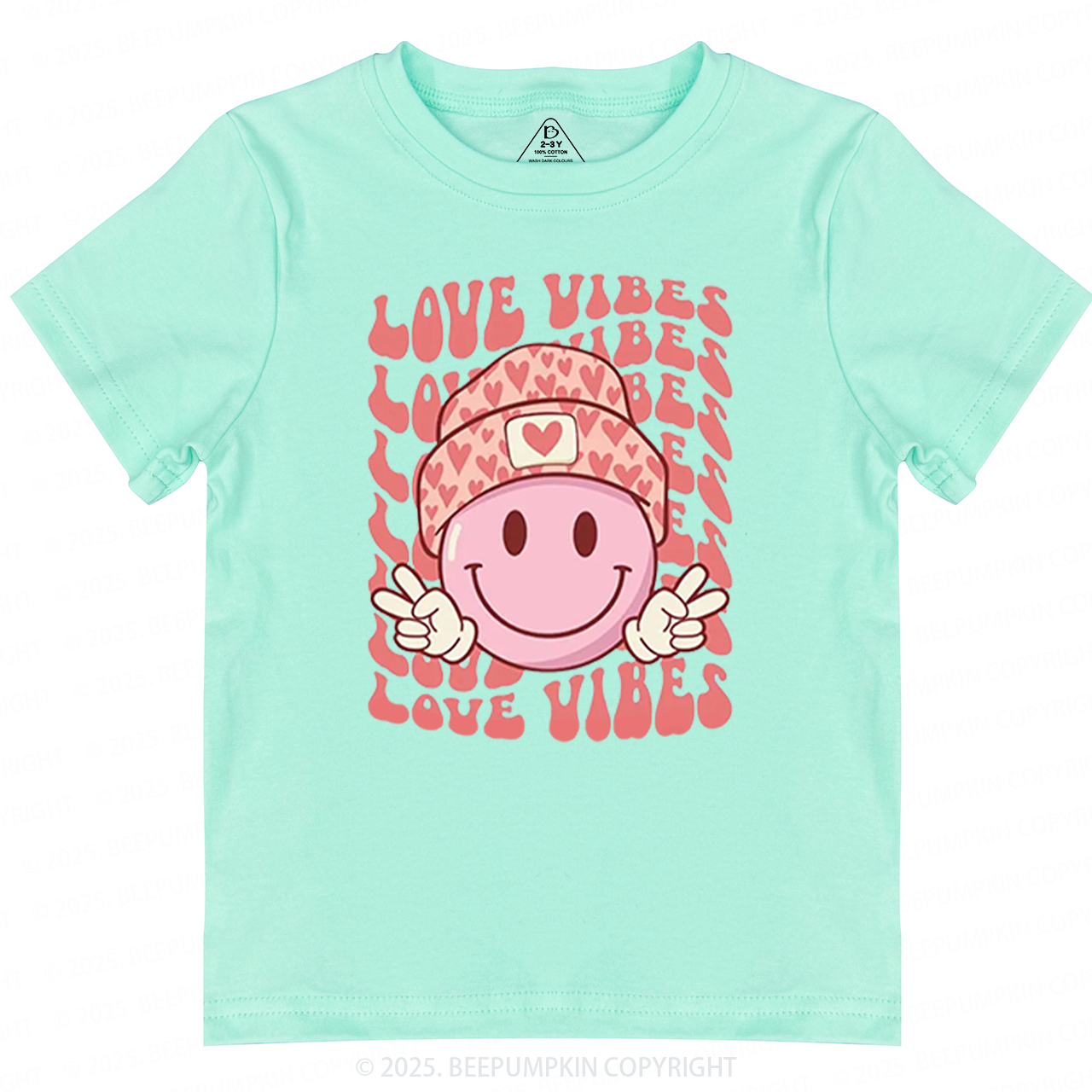 Love Vibes Valentines Day Toddler&Kids Tees Beepumpkin