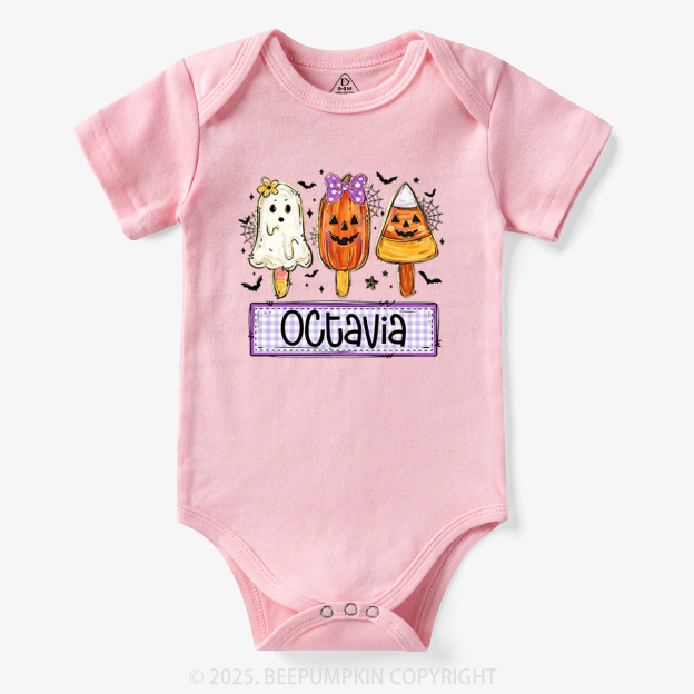 Personalized Boy Girl Halloween Bodysuit Beepumpkin