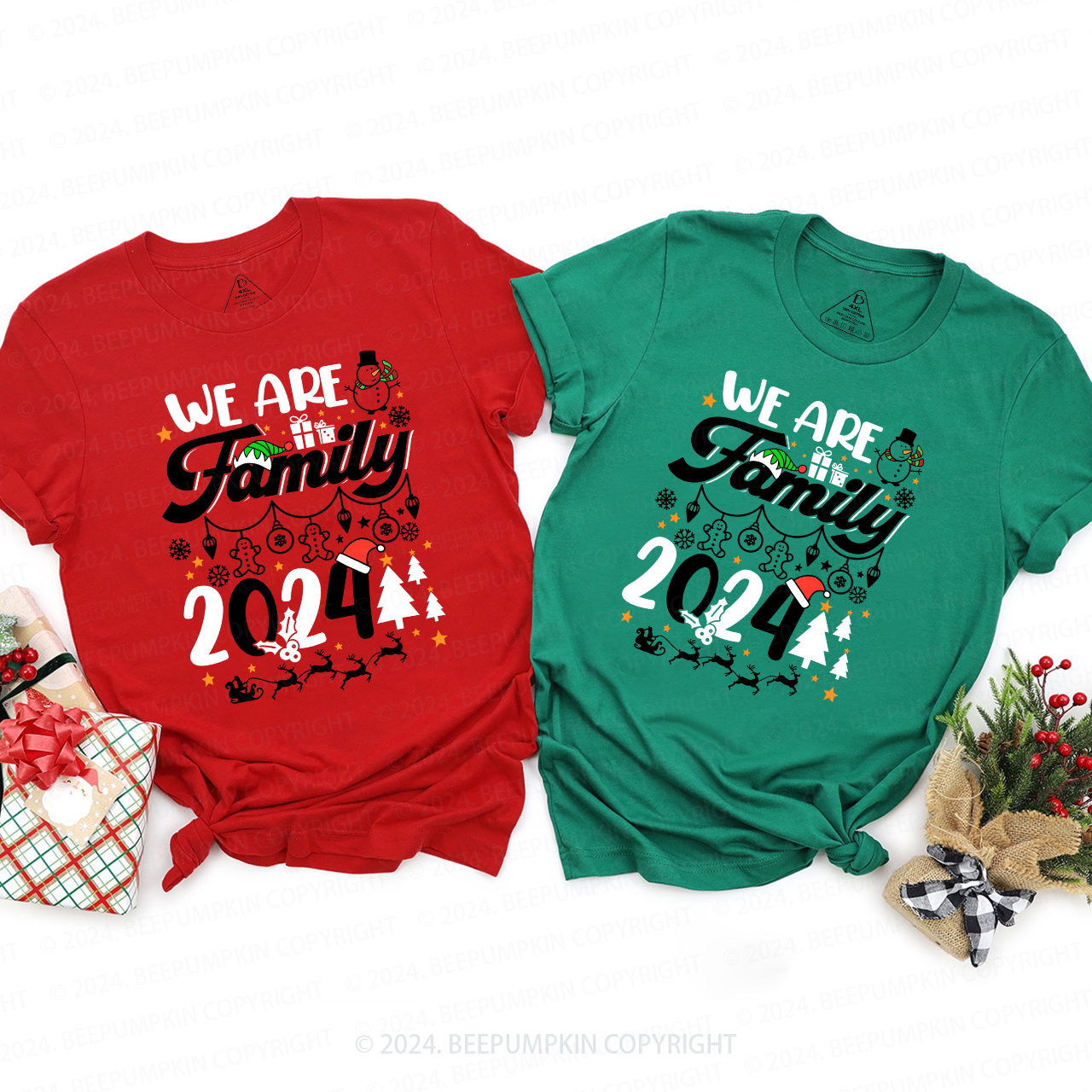 We Are Family Merry Merry Christmas Shirt For Family Beepumpkin