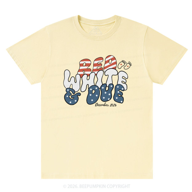 Personalized American Mama 4th July Pregnancy Announcement T-Shirts