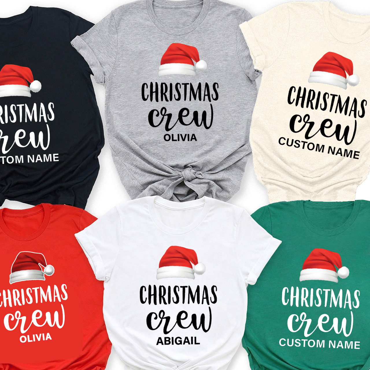 Custom Christmas Crew Santa Family Shirts