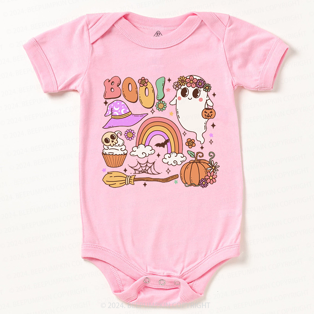 Retro Halloween Ghost Boo Baby Bodysuits 