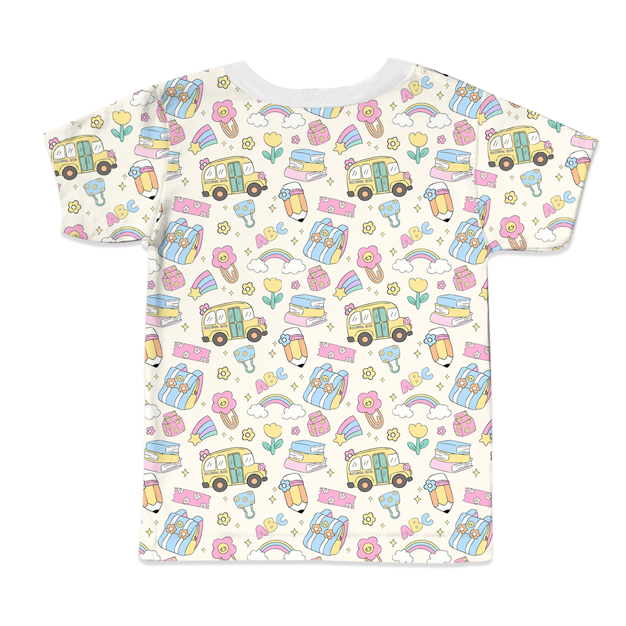 Rainbow School Bus Back To School All Over Print Kids Tees