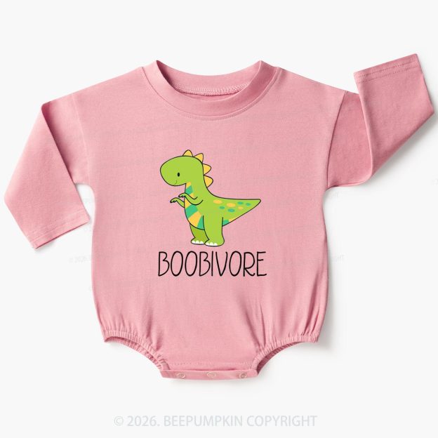 Funny Boobivore Dinosaur Baby Bubble Romper