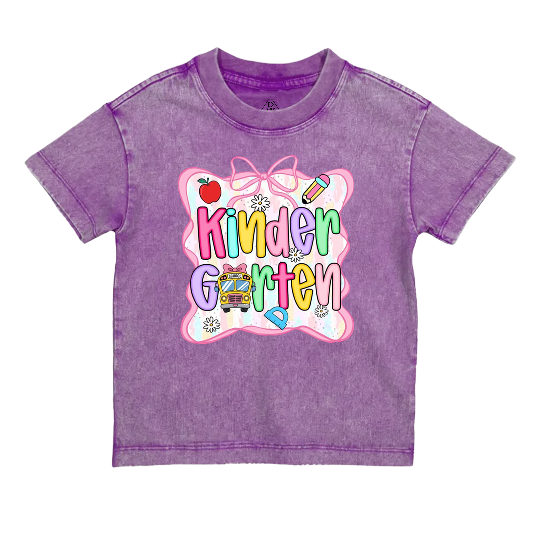 Personalized Bow Back To School Gift Bag Toddler&Kids Washed Tees