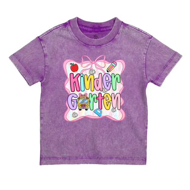 Personalized Bow Back To School Gift Bag Toddler&Kids Washed Tees