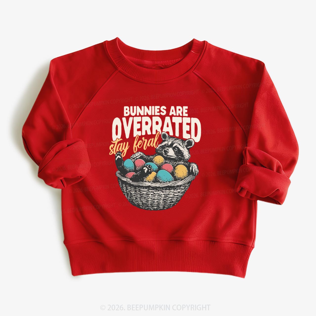 Bunnies Are Overrated Stay Feral Kid's Sweatshirt