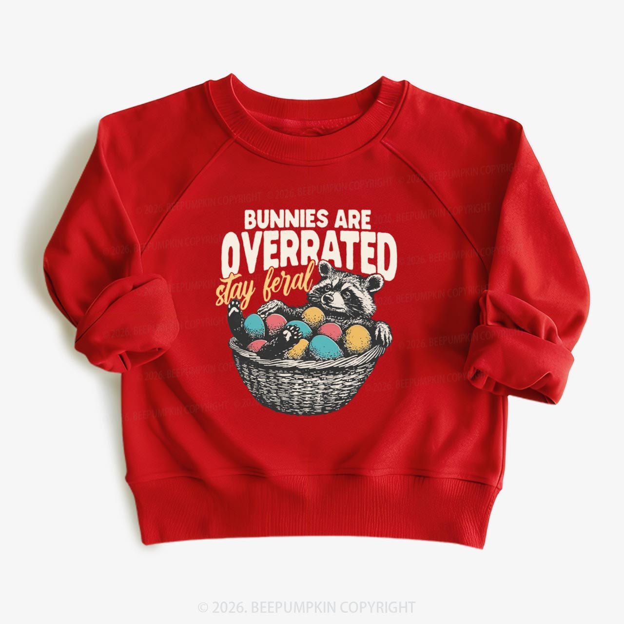 Bunnies Are Overrated Stay Feral Kid's Sweatshirt