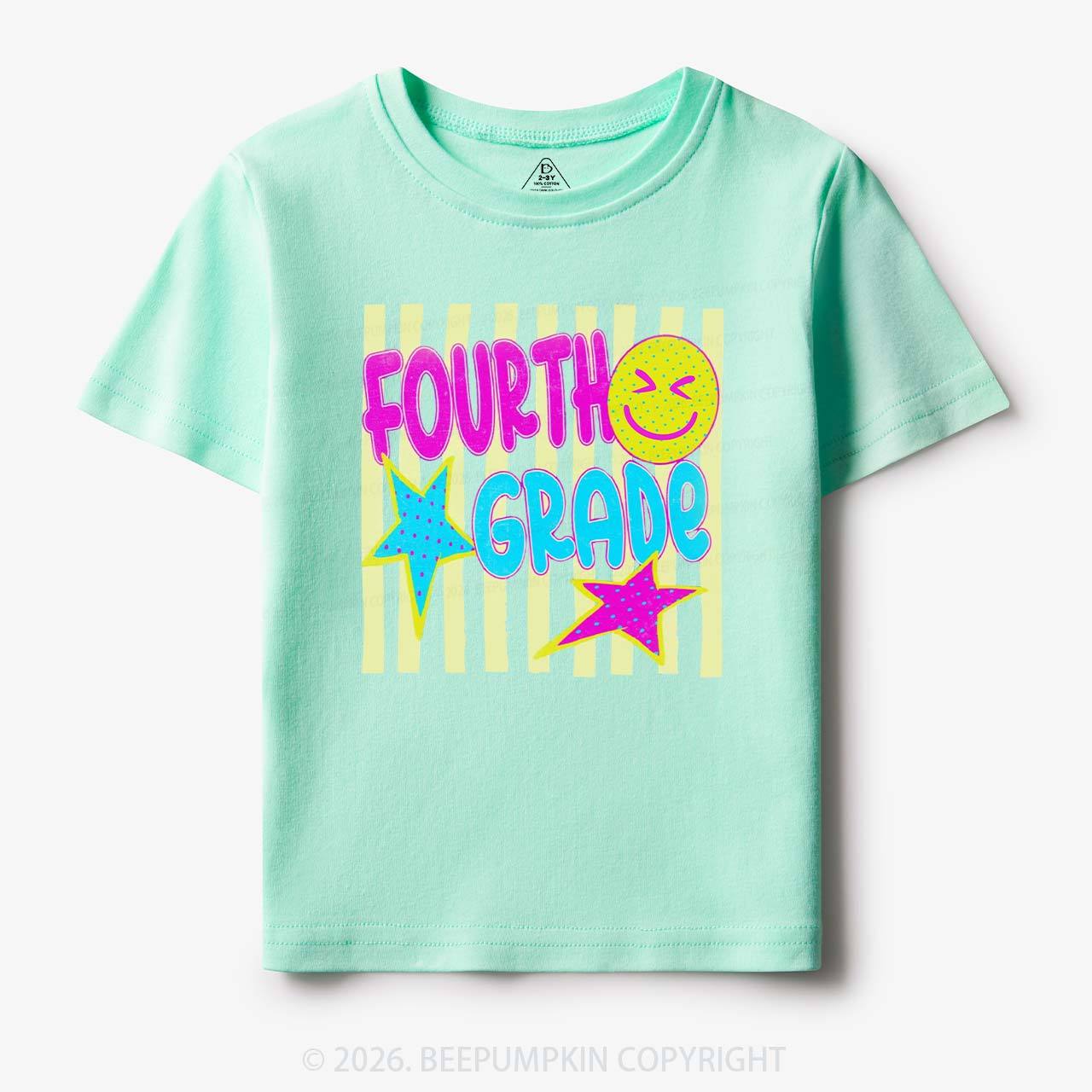 Personalized Neon Striped Grade Back To School Toddler&Kid's Tees