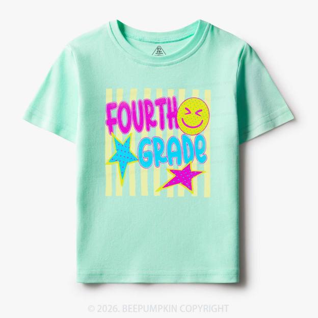 Personalized Neon Striped Grade Back To School Toddler&Kid's Tees