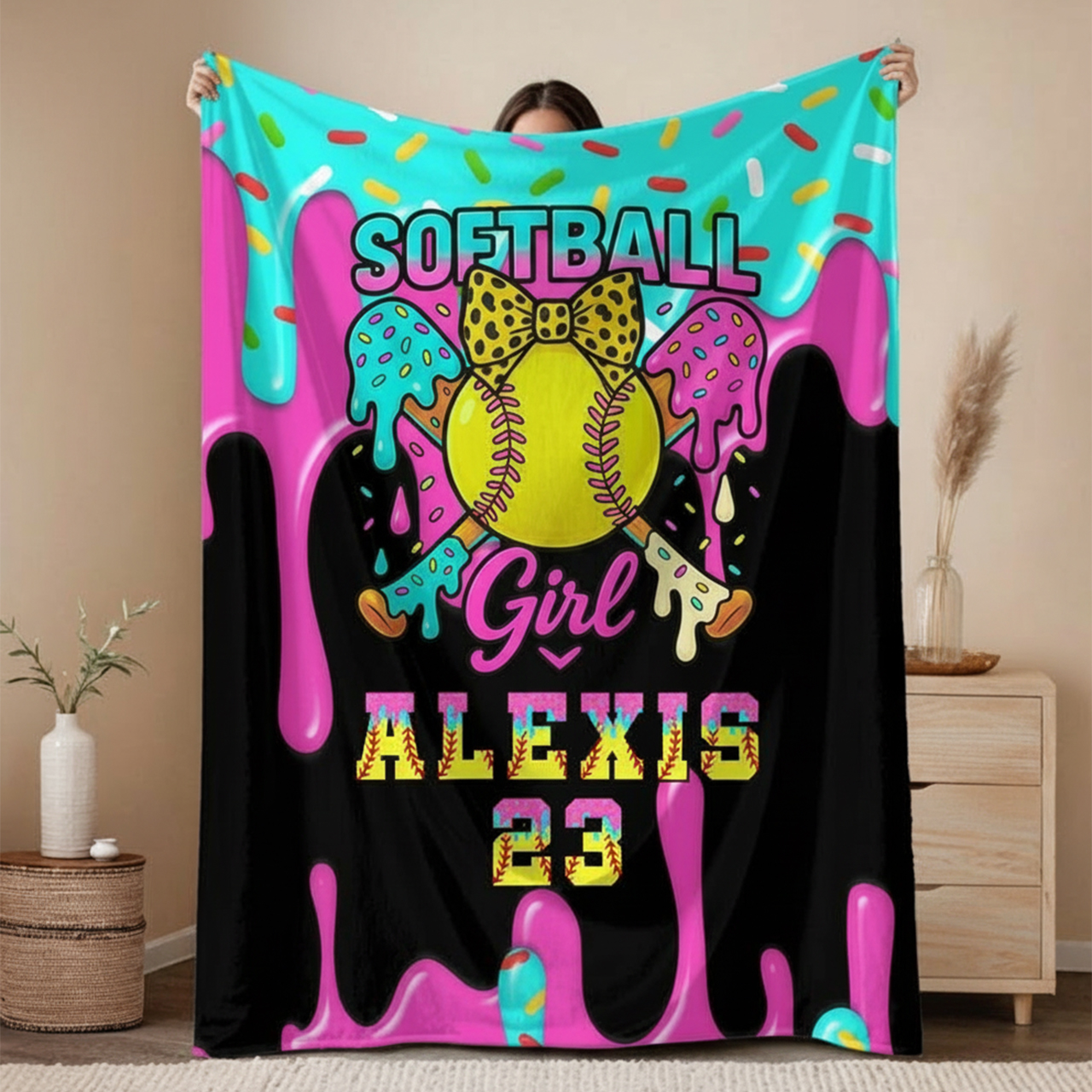 Personalized Baseball Drip Blanket