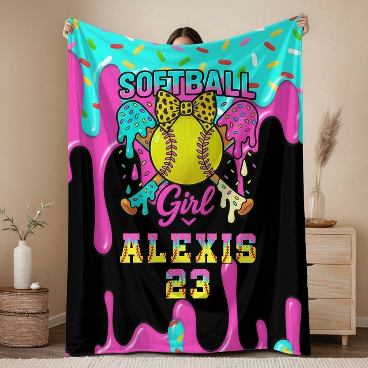 Personalized Baseball Drip Blanket