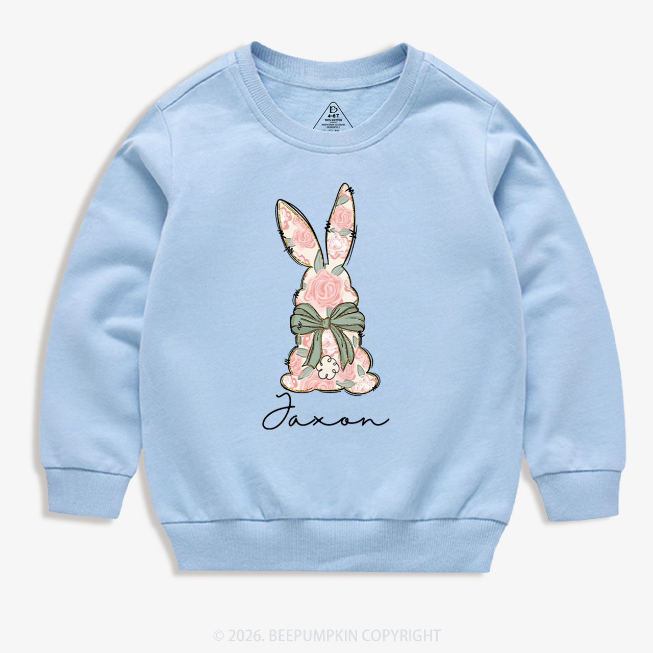 Personalized Floral Easter Bunny Kid's Sweatshirt