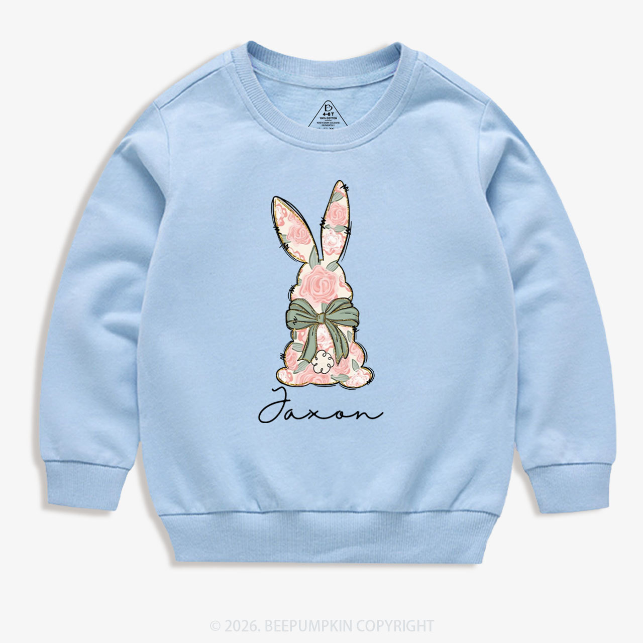 Personalized Floral Easter Bunny Kid's Sweatshirt