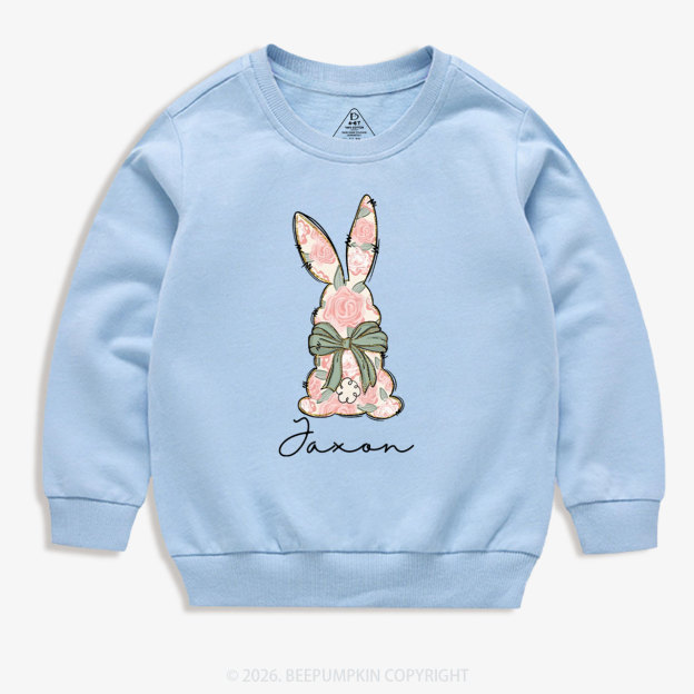 Personalized Floral Easter Bunny Kid's Sweatshirt