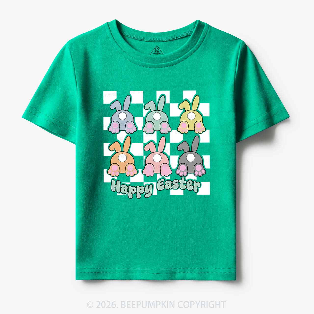 Happy Easter Bunnies Checkered Toddler&Kid's Tees