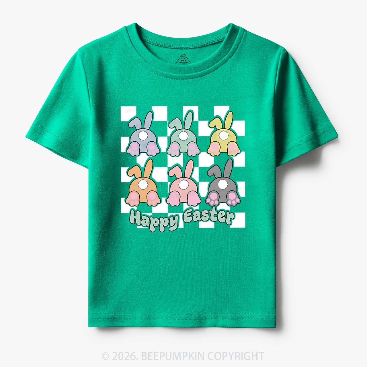 Happy Easter Bunnies Checkered Toddler&Kid's Tees