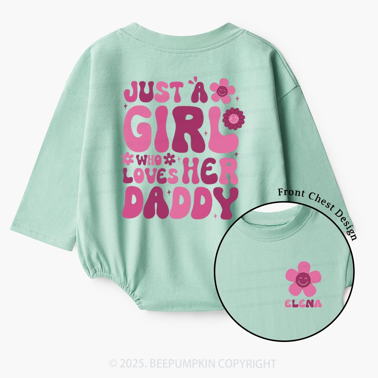 Just A Girl Who Loves Her Daddy Baby Bubble Romper Beepumpkin