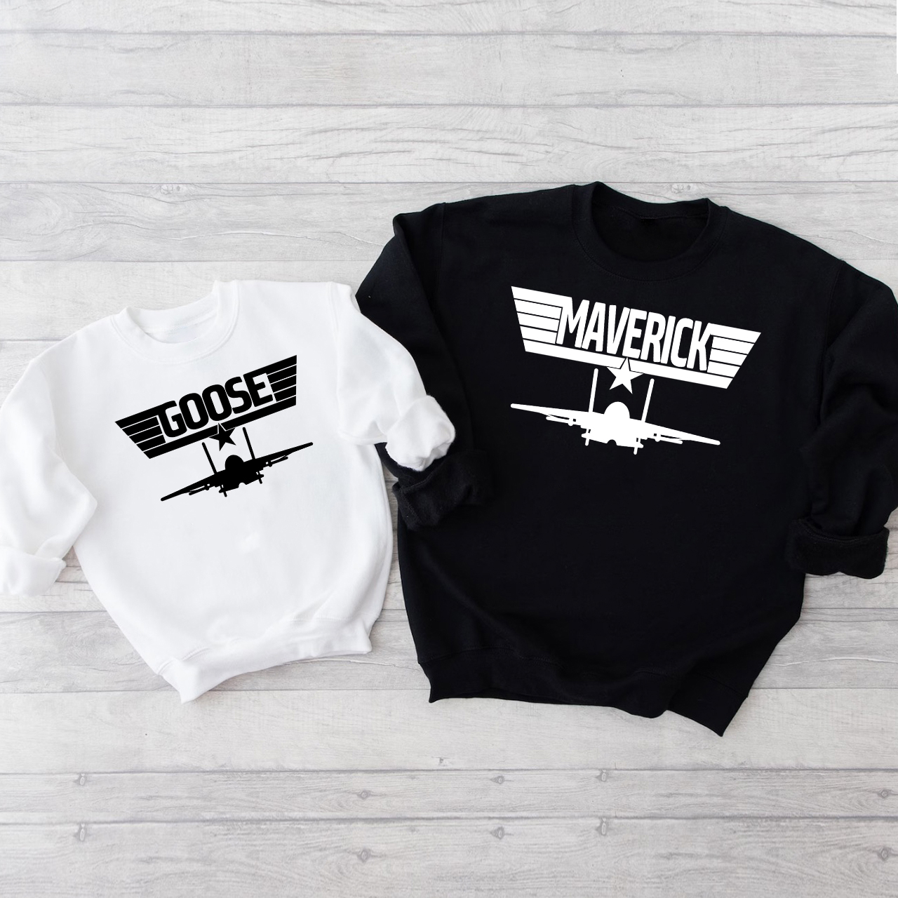 Matching First Dad And Me (Maverick And Goose) Sweatshirts