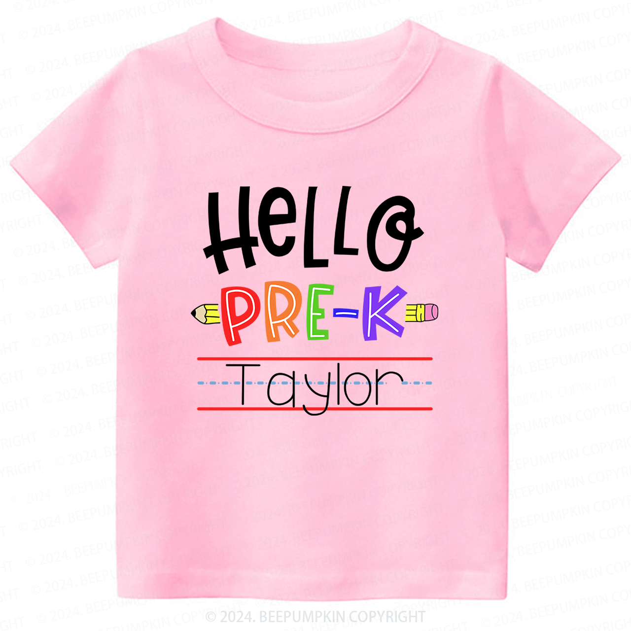 Personalized Hello Pre-k Shirt Back to School