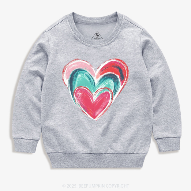 Colorful Heart Valentine's Day Kid's Sweatshirt