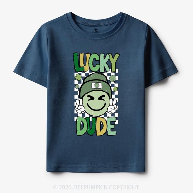 Retro Lucky Dude St.Patricks Day-Toddler&Kids Tees
