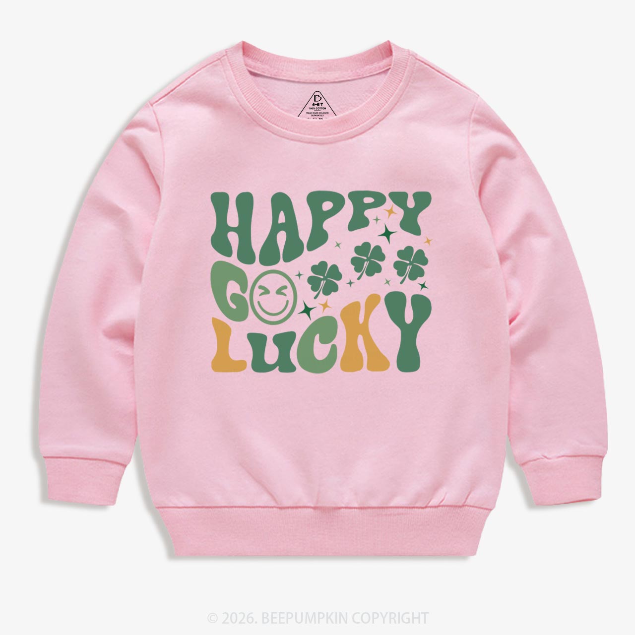 Happy Go Lucky Retro Kids Sweatshirt