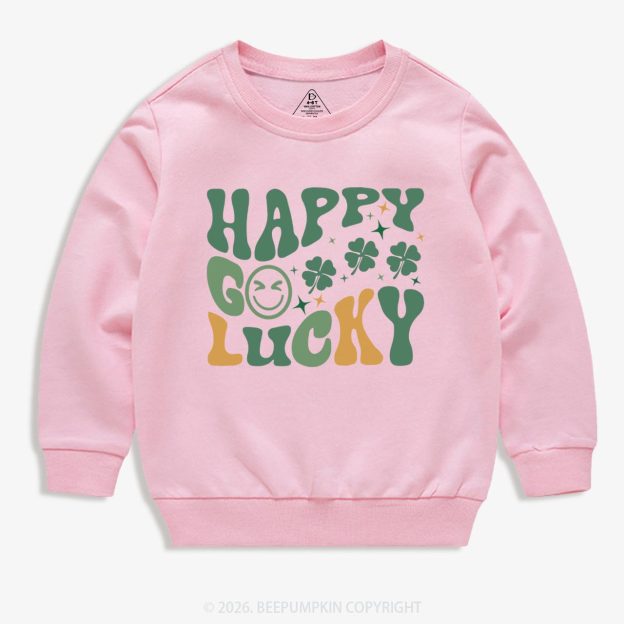 Happy Go Lucky Retro Kids Sweatshirt