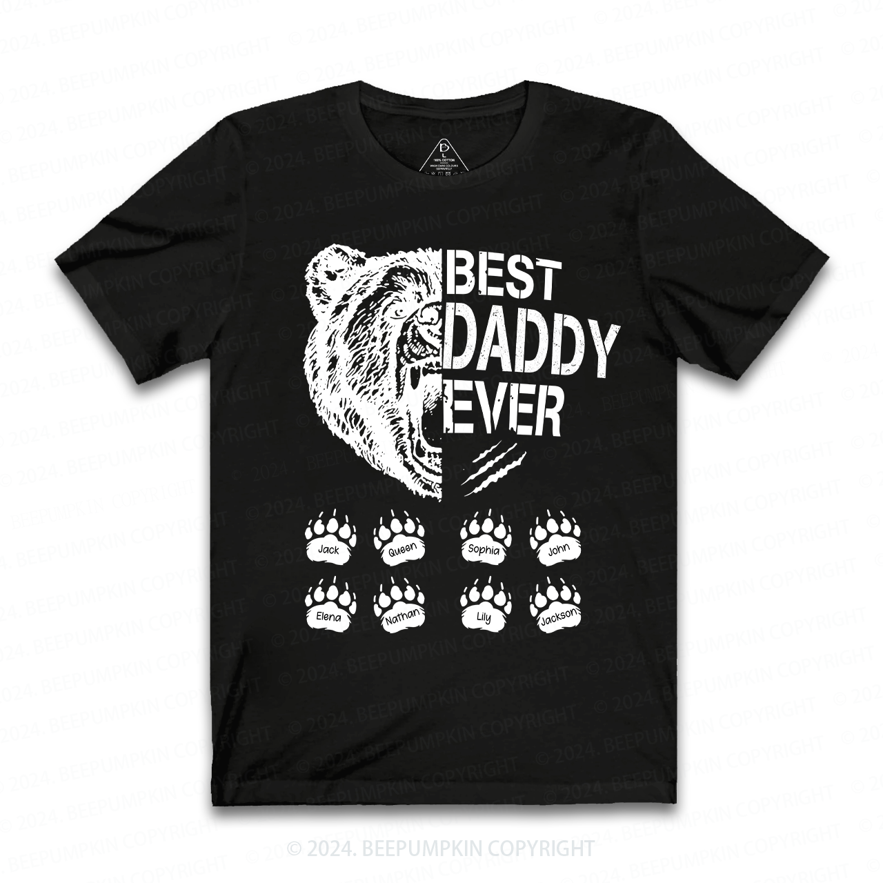 Personalization Name Papa Bear Funny Dad T-shirt