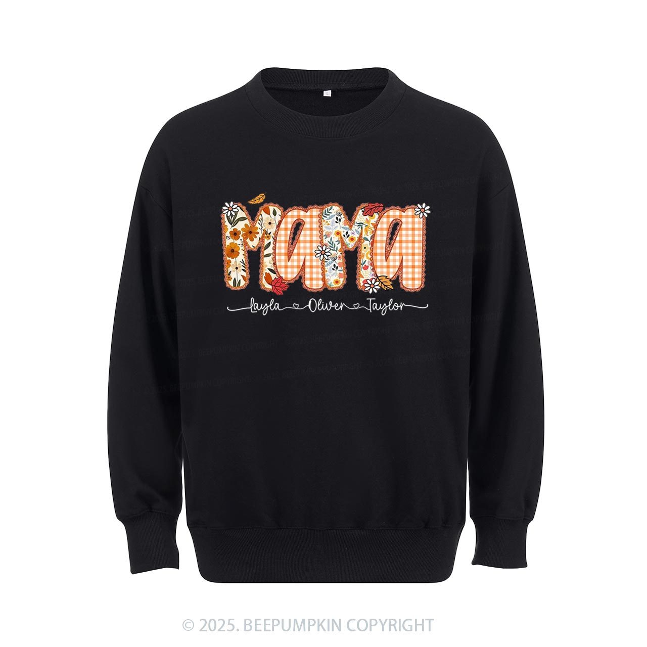 Personalized Preppy Fall Pumpkin Lace Sweatshirt Beepumpkin