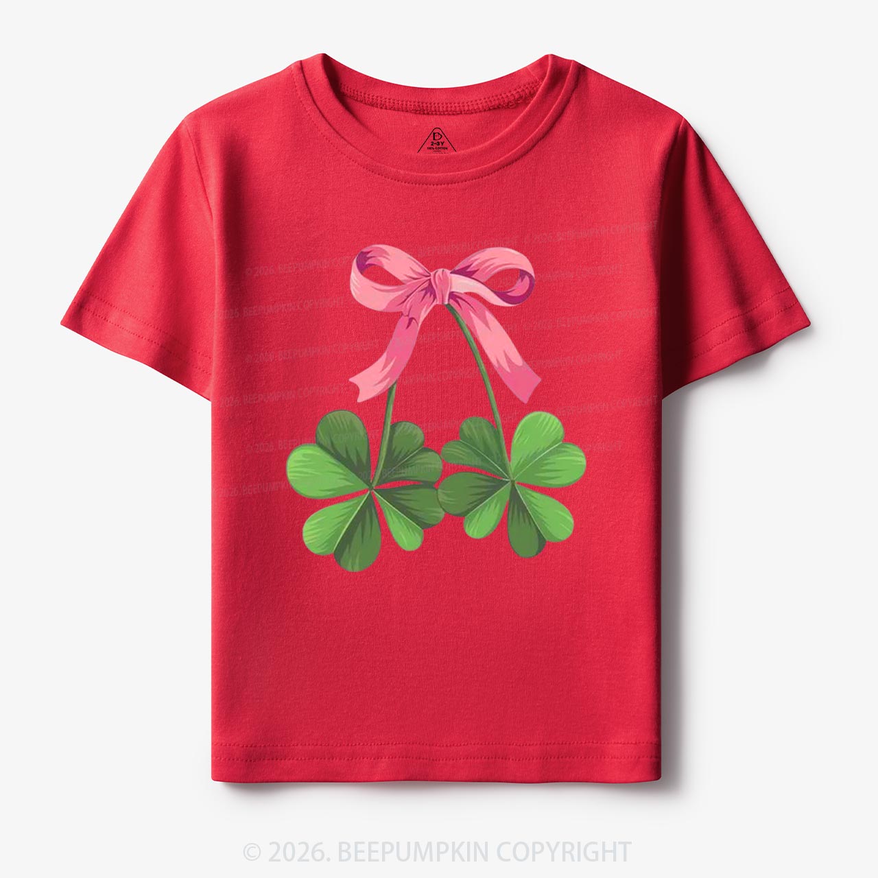 Lucky Shamrock Bow St Patrick's Day Toddler&Kid's Tees Beepumpkin
