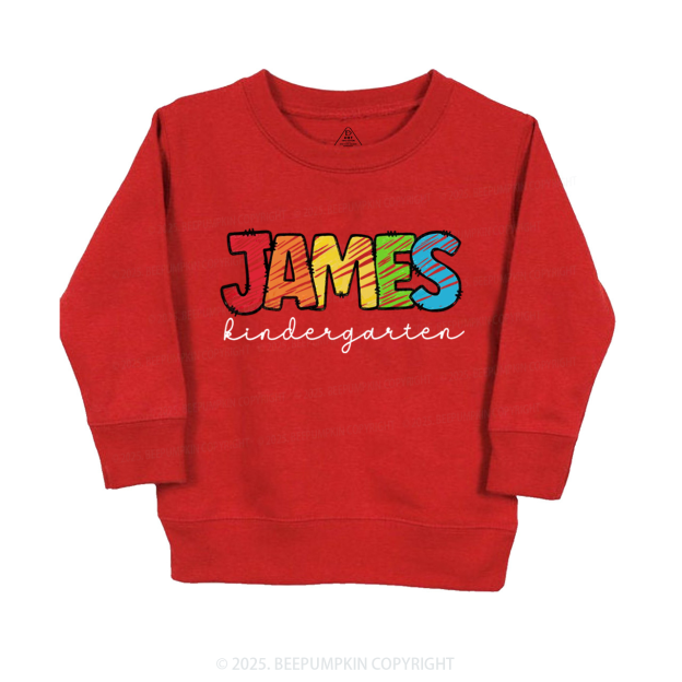 Personalized Rainbow Alphabet Name Kid's Sweatshirt