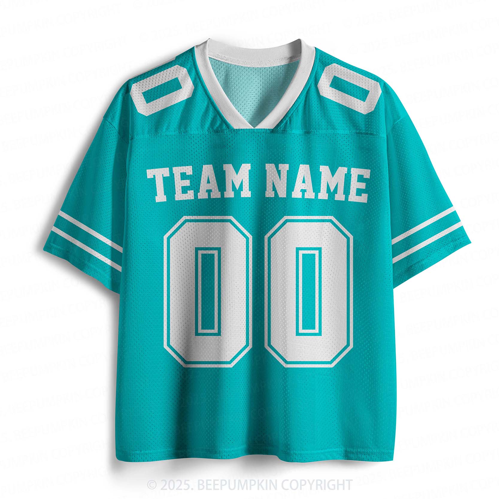 Personalized Team Name & Number Teal Adult Sport Jersey Beepumpkin