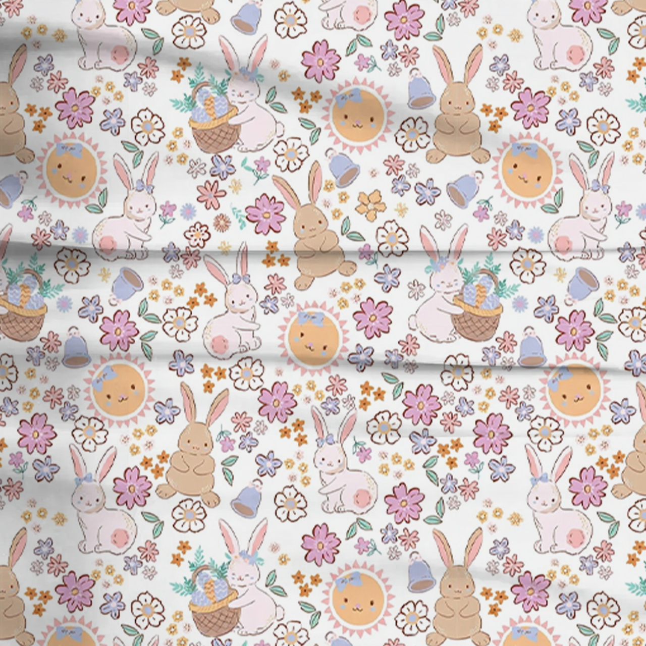 Easter Bunny Flower Two-Piece Pajama Set For Kids